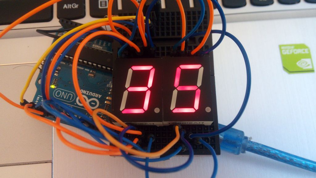 Arduino simple countdown timer with 7 segment display - Ardumotive Arduino Playground