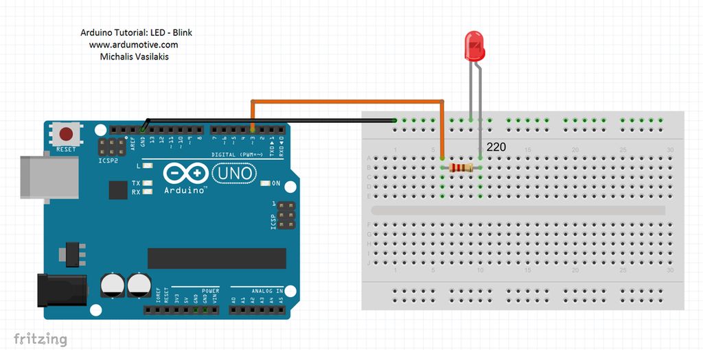 Arduino Blink LED - Circuit and Code Example