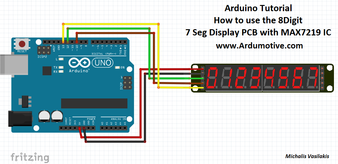 Red max7219 8-digit led display 7 segmento módulo digital Tube Arduino SPI control 